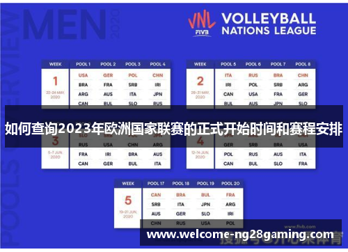 如何查询2023年欧洲国家联赛的正式开始时间和赛程安排