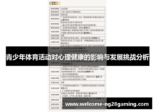 青少年体育活动对心理健康的影响与发展挑战分析